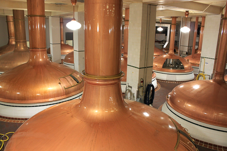 beer kettles in coors bewery near denverのeditorial素材