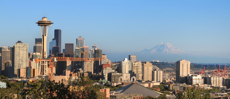 Seattle skyline as viewed from Kerry Park in Seattle, Washington stateのeditorial素材