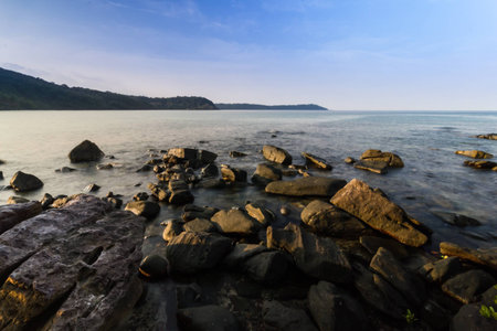 View of rock and sea Island name Kood Thailandの写真素材