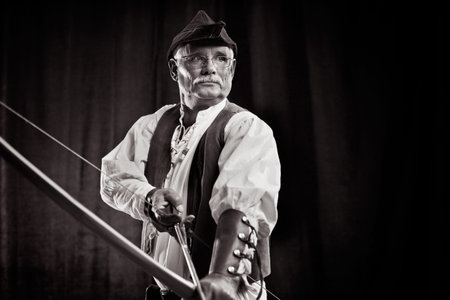 Portrait of an old archerの写真素材