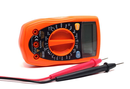 orange multimeter on a white backgroundの写真素材