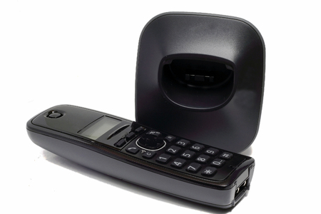 cordless telephone isolated on a white backgroundの写真素材
