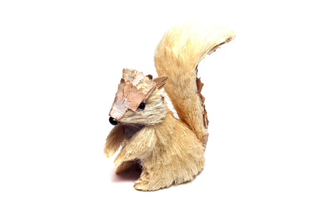 small squirrel toy on a white backgroundの写真素材