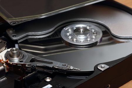 HDD head photographed close up