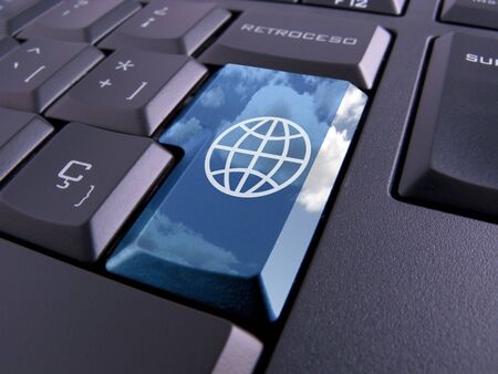 Picture of a keyboard with nice symbols.の写真素材