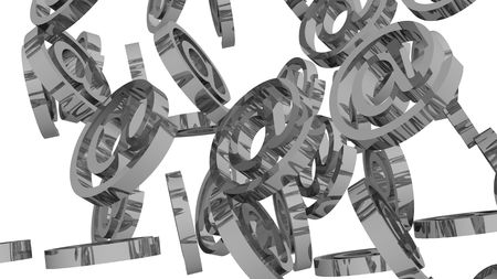 Email symbol´s illustration over white backgroundの写真素材