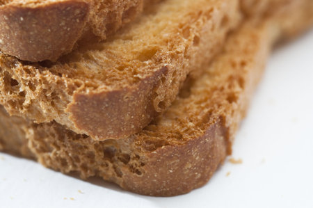 piece of toast picture over white background