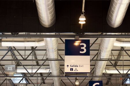 Industrial ceiling picture . Exhibition roomの写真素材