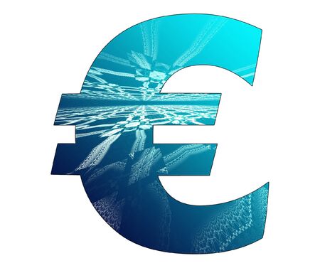 Euro symbol with abstract designの写真素材