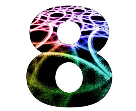 8 number with abstract designの写真素材