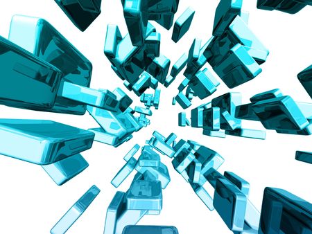 3d cubes with glossy light effectsの写真素材