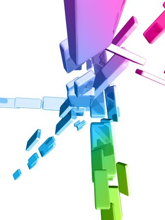 3d cubes with glossy light effectsの写真素材