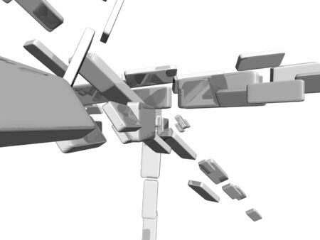 3d cubes with glossy light effectsの写真素材