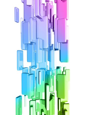 3d cubes with glossy light effectsの写真素材