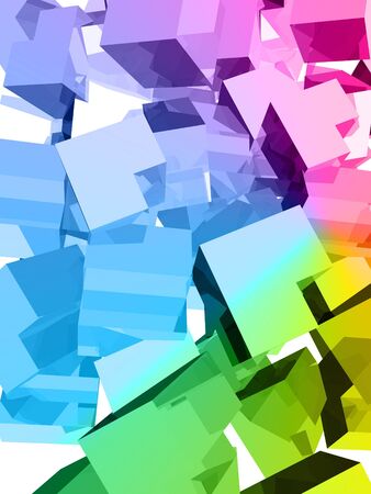 3d cubes with glossy light effectsの写真素材