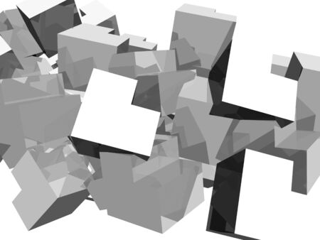 3d cubes with glossy light effectsの写真素材