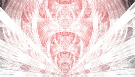 Abstract red waves and random circles, backgroundの写真素材