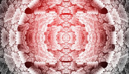 Abstract red waves and random circles, backgroundの写真素材