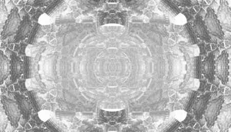 Abstract black and white waves and random circlesの写真素材
