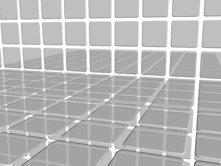 Grey dimensional shapes with highlights and reflectionsの写真素材