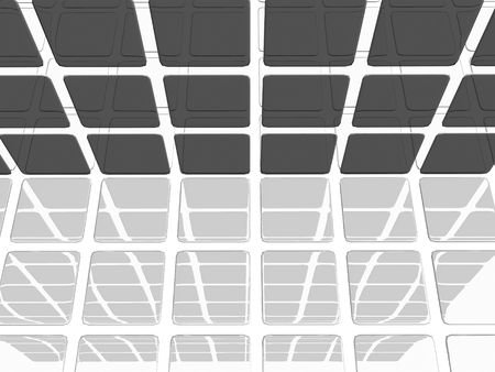 Grey dimensional shapes with highlights and reflectionsの写真素材