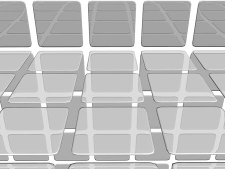 Grey dimensional shapes with highlights and reflectionsの写真素材