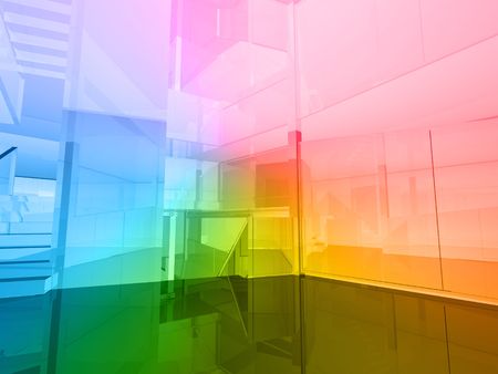 conceptual architecture, open space of colorsの写真素材