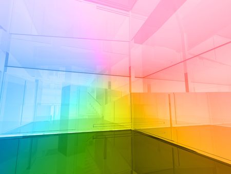 conceptual architecture, open space of colorsの写真素材