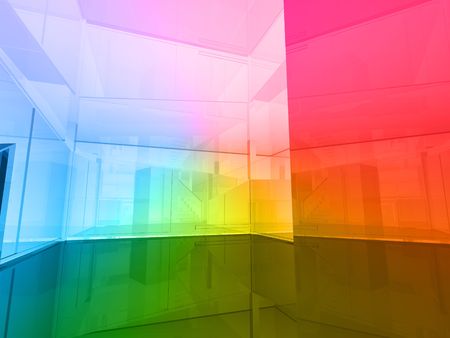 conceptual architecture, open space of colorsの写真素材