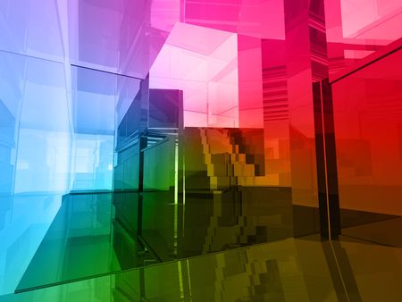 conceptual architecture, open space of colorsの写真素材