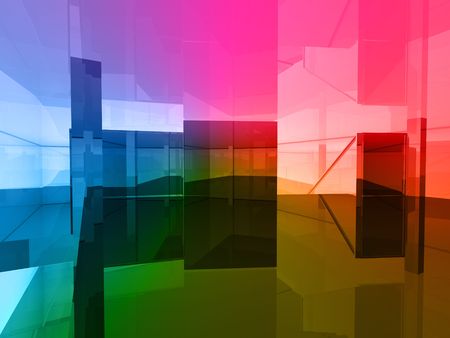 conceptual architecture, open space of colorsの写真素材