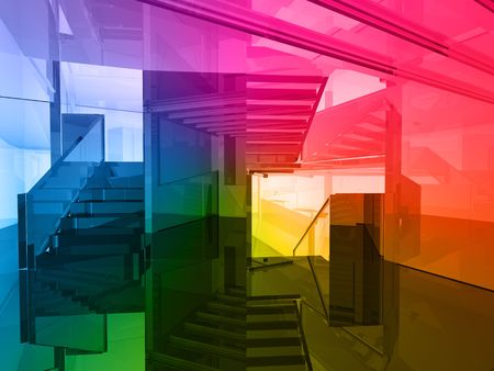 conceptual architecture, open space of colorsの写真素材