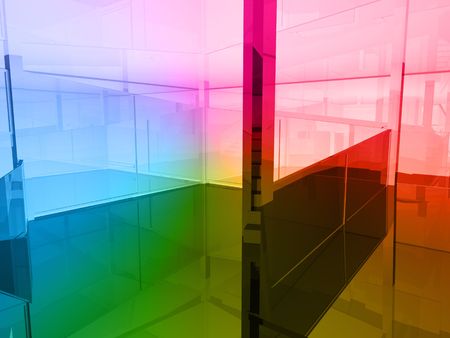 conceptual architecture, open space of colorsの写真素材