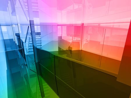 conceptual architecture, open space of colorsの写真素材