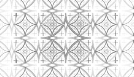 Abstract black and white waves and random circlesの写真素材