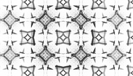 Abstract black and white waves and random circlesの写真素材