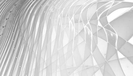 Abstract black and white waves and random circlesの写真素材