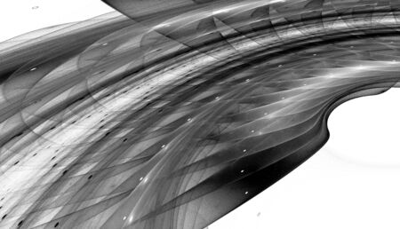 Abstract black and white waves and random circlesの写真素材