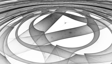 Abstract black and white waves and random circlesの写真素材