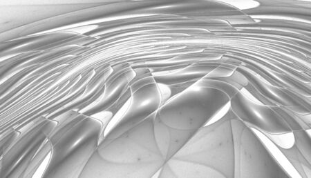 Abstract black and white waves and random circlesの写真素材