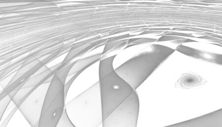 Abstract black and white waves and random circlesの写真素材
