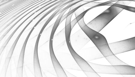 Abstract black and white waves and random circlesの写真素材