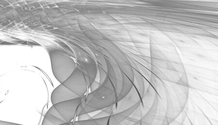 Abstract black and white waves and random circlesの写真素材