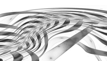 Abstract black and white waves and random circlesの写真素材