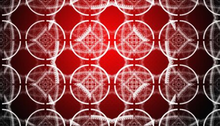 Abstract red waves and random circles, backgroundの写真素材