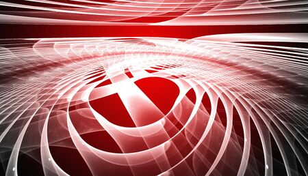 Abstract red waves and random circles, backgroundの写真素材
