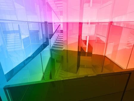conceptual architecture, open space of colorsの写真素材