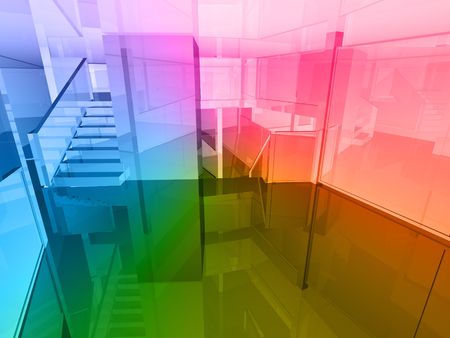 conceptual architecture, open space of colorsの写真素材