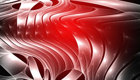 Abstract red waves and random circles, backgroundの写真素材