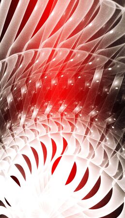 Abstract red waves and random circles, backgroundの写真素材